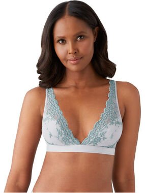 Wacoal Women's Size 38 Blue Embrace Lace Soft Cup Wireless Bra Lingerie NWT